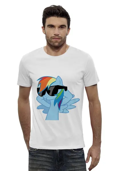 Заказать мужскую футболку в Москве. Футболка базовая Rainbow Dash Cool от cigaretko - готовые дизайны и нанесение принтов.