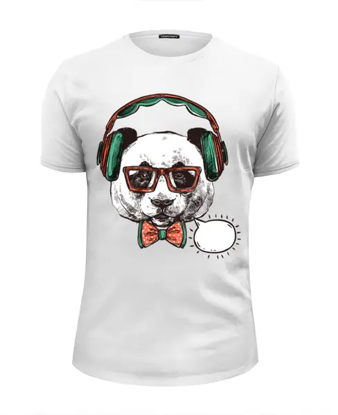 Заказать мужскую футболку в Москве. Футболка базовая Панда с текстом от ingenervolos@gmail.com - готовые дизайны и нанесение принтов.