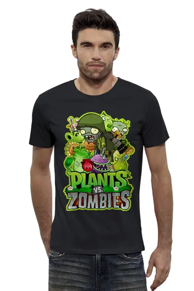 Заказать мужскую футболку в Москве. Футболка базовая PLANTS VS ZOMBIES от geekbox - готовые дизайны и нанесение принтов.