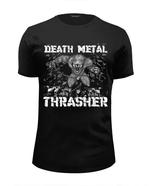 Заказать мужскую футболку в Москве. Футболка базовая Death Metal Thrasher от Leichenwagen - готовые дизайны и нанесение принтов.