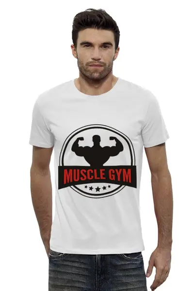 Заказать мужскую футболку в Москве. Футболка базовая Muscle gym от Анна - готовые дизайны и нанесение принтов.