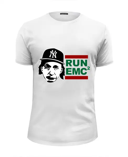 Заказать мужскую футболку в Москве. Футболка базовая RUN EMC от gopotol - готовые дизайны и нанесение принтов.