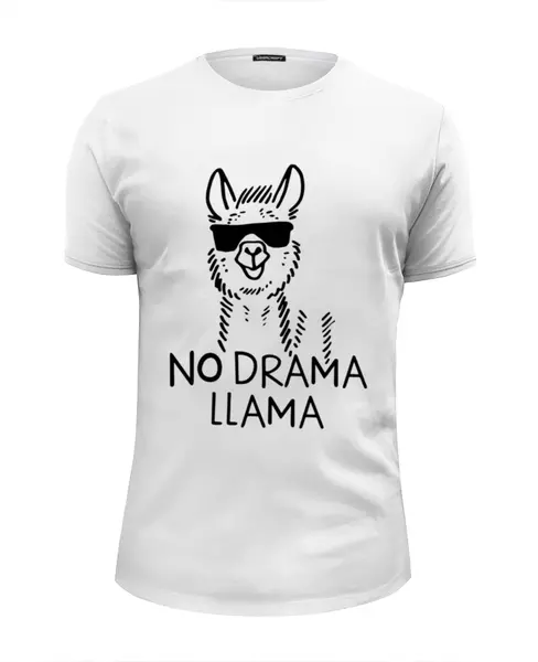Заказать мужскую футболку в Москве. Футболка базовая No Drama !!!  от T-shirt print  - готовые дизайны и нанесение принтов.