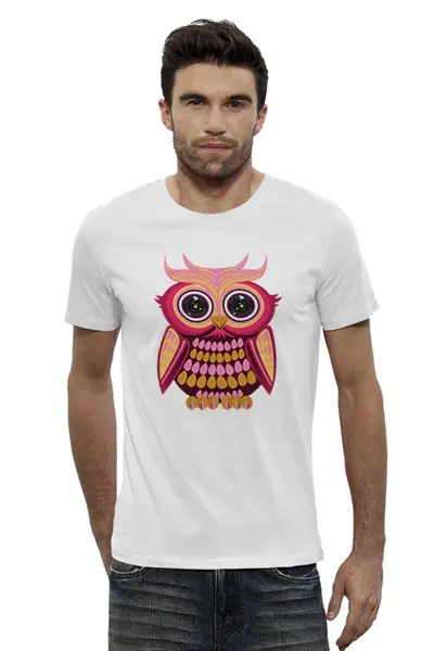 Заказать мужскую футболку в Москве. Футболка базовая Сова (Owl) от trugift - готовые дизайны и нанесение принтов.
