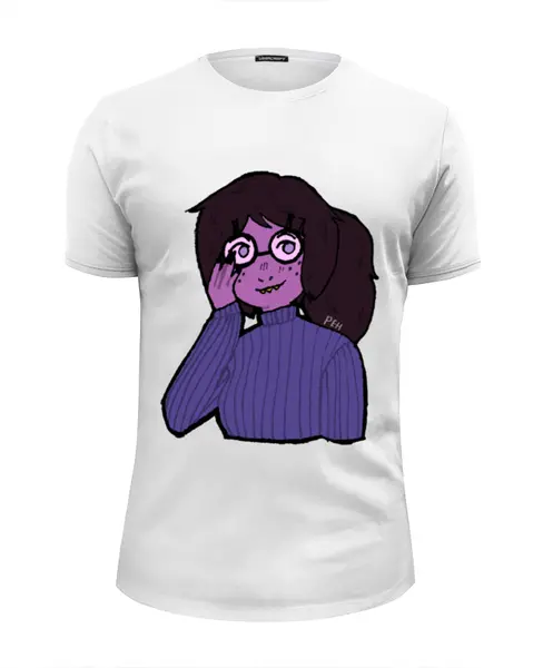 Заказать мужскую футболку в Москве. Футболка базовая susie deltarune w/ glasses от wendigorulzok1@gmail.com - готовые дизайны и нанесение принтов.