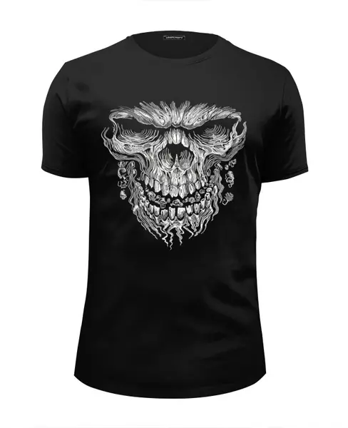 Заказать мужскую футболку в Москве. Футболка базовая Skull Art от Leichenwagen - готовые дизайны и нанесение принтов.