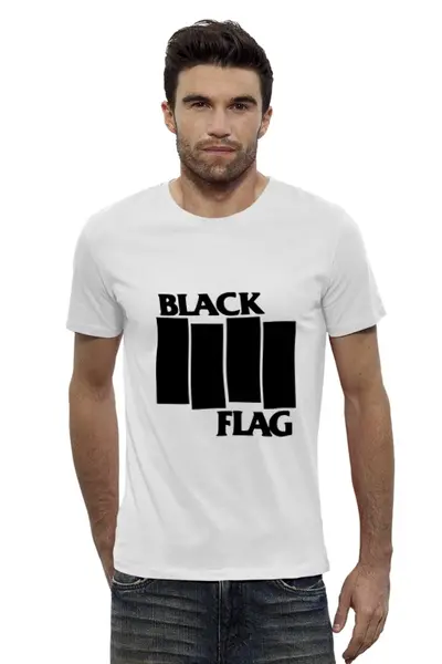 Заказать мужскую футболку в Москве. Футболка базовая Black Flag от Pomidor - готовые дизайны и нанесение принтов.
