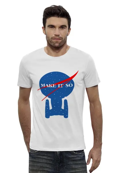 Заказать мужскую футболку в Москве. Футболка базовая Звездный Путь (Star Trek) от fanart - готовые дизайны и нанесение принтов.