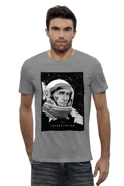 Заказать мужскую футболку в Москве. Футболка базовая Интерстеллар (Interstellar) от trugift - готовые дизайны и нанесение принтов.