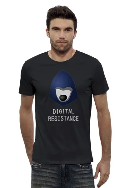 Заказать мужскую футболку в Москве. Футболка базовая  Цифровое сопротивление от cherdantcev - готовые дизайны и нанесение принтов.