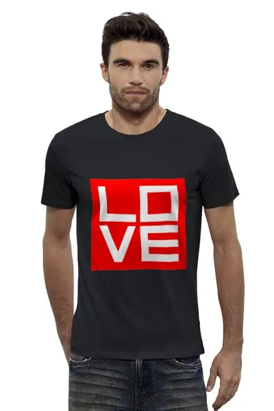 Заказать мужскую футболку в Москве. Футболка базовая Love (Любовь) от gopotol - готовые дизайны и нанесение принтов.