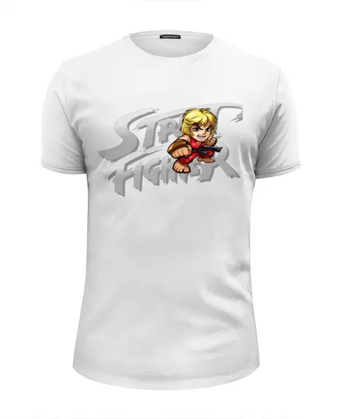Заказать мужскую футболку в Москве. Футболка базовая Street Fighter #mini Ken от StreetMag - готовые дизайны и нанесение принтов.
