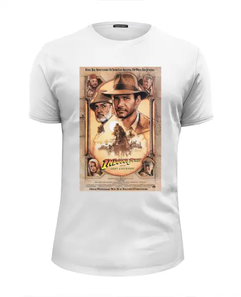 Заказать мужскую футболку в Москве. Футболка базовая Indiana Jones / Индиана Джонс  от KinoArt - готовые дизайны и нанесение принтов.