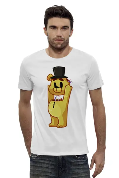 Заказать мужскую футболку в Москве. Футболка базовая Five Nights at Freddy’s от weeert - готовые дизайны и нанесение принтов.