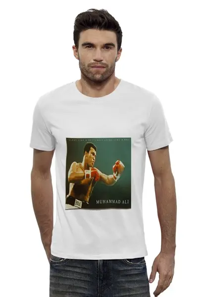 Заказать мужскую футболку в Москве. Футболка базовая Muhammad Ali от Malsi - готовые дизайны и нанесение принтов.