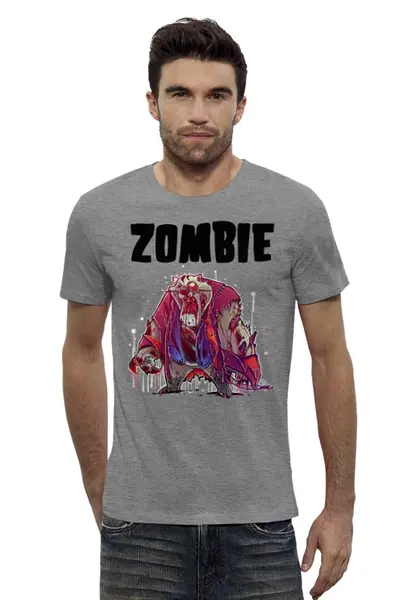 Заказать мужскую футболку в Москве. Футболка базовая Zombie Cat от Leichenwagen - готовые дизайны и нанесение принтов.