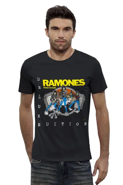 Заказать мужскую футболку в Москве. Футболка базовая  The Ramones от Fedor - готовые дизайны и нанесение принтов.