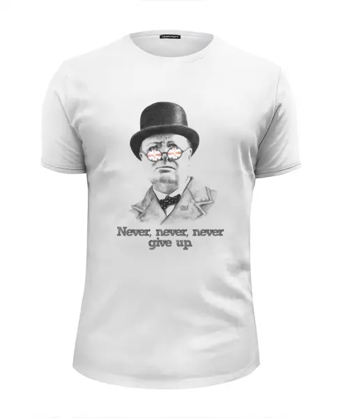 Заказать мужскую футболку в Москве. Футболка базовая Уинстон Черчилль  от OEX design - готовые дизайны и нанесение принтов.