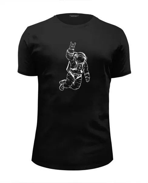 Заказать мужскую футболку в Москве. Футболка базовая Космонавт  от kirigorevich@yandex.ru - готовые дизайны и нанесение принтов.