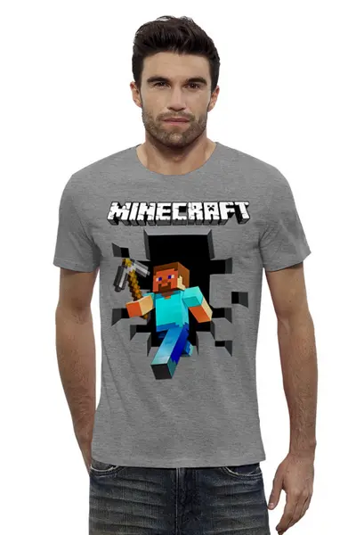 Заказать мужскую футболку в Москве. Футболка базовая MINECRAFT от balden - готовые дизайны и нанесение принтов.