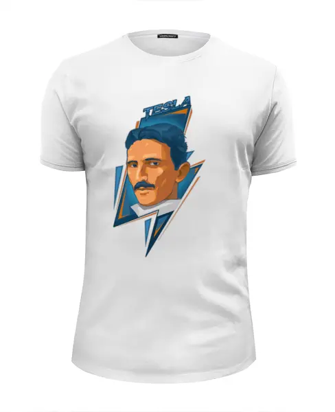 Заказать мужскую футболку в Москве. Футболка базовая Tesla-3 от science - готовые дизайны и нанесение принтов.