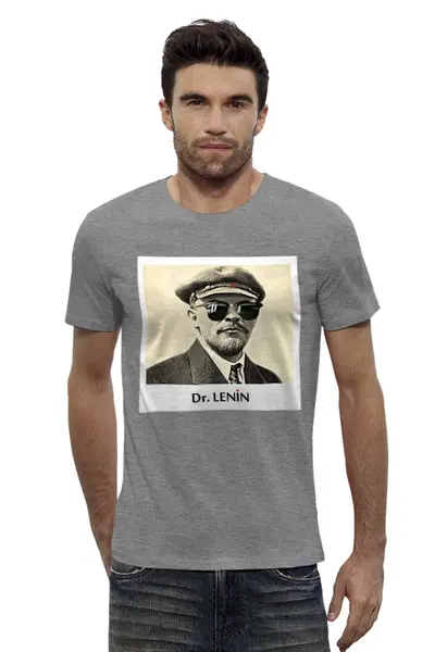 Заказать мужскую футболку в Москве. Футболка базовая Dr. Lenin от joseph - готовые дизайны и нанесение принтов.