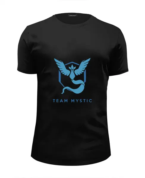Заказать мужскую футболку в Москве. Футболка базовая Team mystic Pokemon Go от cherdantcev - готовые дизайны и нанесение принтов.
