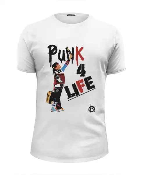Заказать мужскую футболку в Москве. Футболка базовая Punk 4 Life от skynatural - готовые дизайны и нанесение принтов.