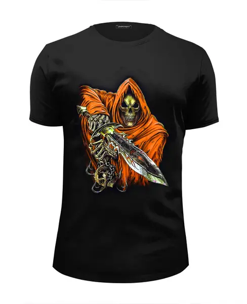 Заказать мужскую футболку в Москве. Футболка базовая Death Skull (Halloween) от balden - готовые дизайны и нанесение принтов.