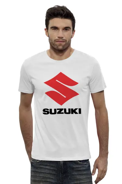 Заказать мужскую футболку в Москве. Футболка базовая SUZUKI от DESIGNER   - готовые дизайны и нанесение принтов.