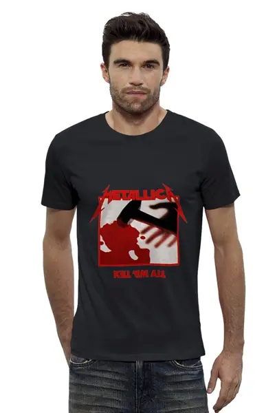 Заказать мужскую футболку в Москве. Футболка базовая Metallica от prokop7 - готовые дизайны и нанесение принтов.