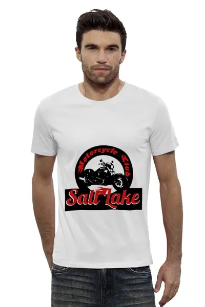 Заказать мужскую футболку в Москве. Футболка базовая salt lake от okonit - готовые дизайны и нанесение принтов.