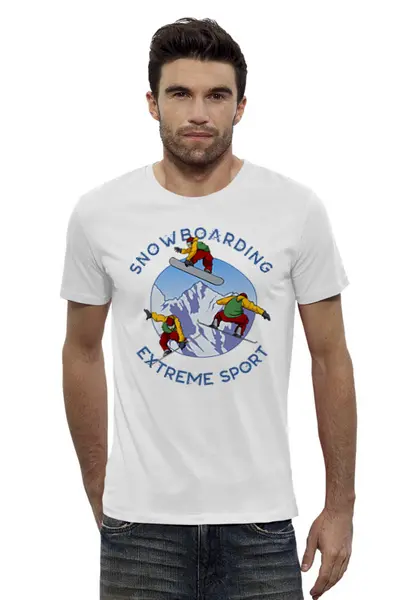 Заказать мужскую футболку в Москве. Футболка базовая ✱ Сноубординг ✱ от balden - готовые дизайны и нанесение принтов.