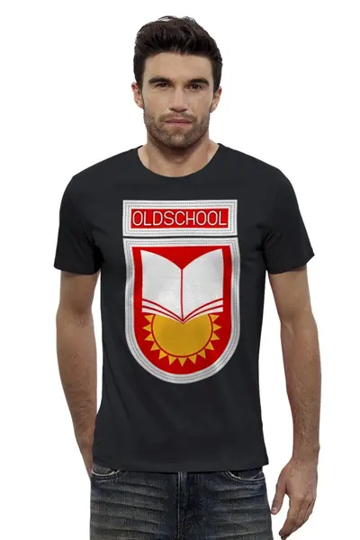 Заказать мужскую футболку в Москве. Футболка базовая Oldschool от gopotol - готовые дизайны и нанесение принтов.