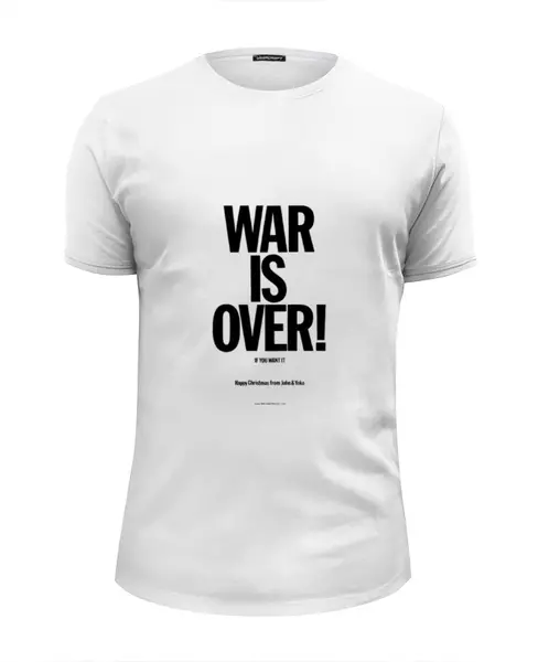 Заказать мужскую футболку в Москве. Футболка базовая WAR IS OVER / ВОЙНА ЗАКОНЧЕНА от artur_knyazev - готовые дизайны и нанесение принтов.