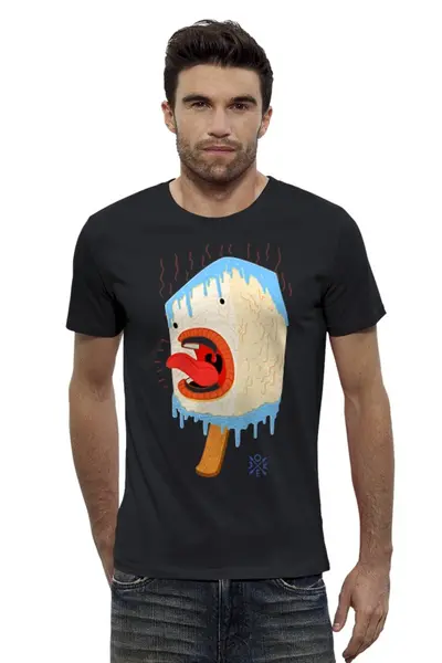 Заказать мужскую футболку в Москве. Футболка базовая Мороженное - icecream                     от Savara - готовые дизайны и нанесение принтов.