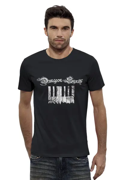 Заказать мужскую футболку в Москве. Футболка базовая Dungeon Synth от Vorohn - готовые дизайны и нанесение принтов.