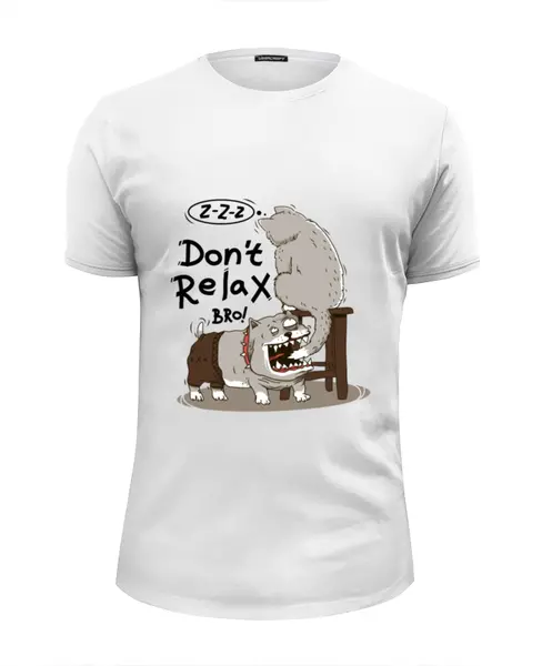 Заказать мужскую футболку в Москве. Футболка базовая Don t relax bro! от Joy - готовые дизайны и нанесение принтов.