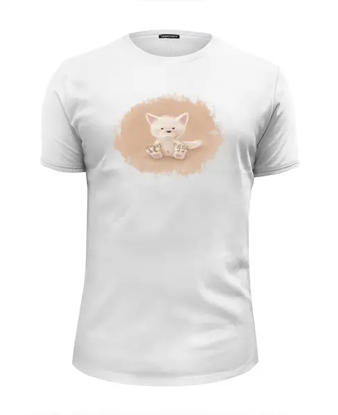 Заказать мужскую футболку в Москве. Футболка базовая «милый волчонок» от ФОРЭП - готовые дизайны и нанесение принтов.