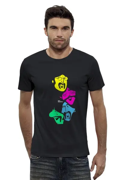 Заказать мужскую футболку в Москве. Футболка базовая The Beatles от Виктор Гришин - готовые дизайны и нанесение принтов.