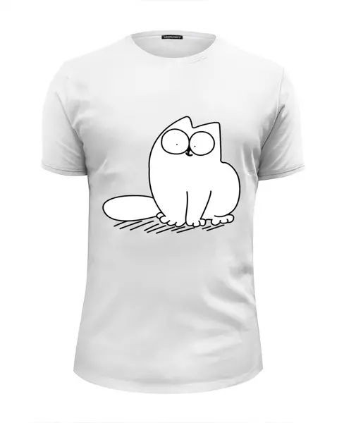 Заказать мужскую футболку в Москве. Футболка базовая Simon's Cat #1 от shinko - готовые дизайны и нанесение принтов.