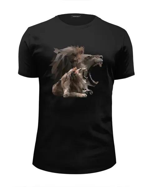 Заказать мужскую футболку в Москве. Футболка базовая Лев (Lion) от coolmag - готовые дизайны и нанесение принтов.