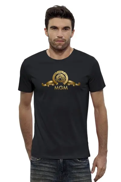 Заказать мужскую футболку в Москве. Футболка базовая Metro-Goldwyn-Mayer / MGM от KinoArt - готовые дизайны и нанесение принтов.