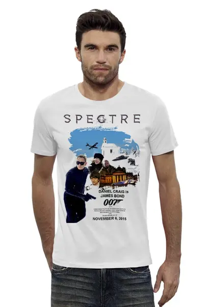Заказать мужскую футболку в Москве. Футболка базовая Bond 007 / Spectre от KinoArt - готовые дизайны и нанесение принтов.