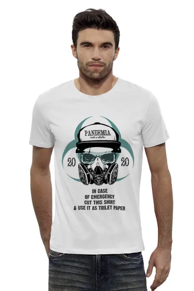 Заказать мужскую футболку в Москве. Футболка базовая Pandemia Shirt от Рустам Юсупов - готовые дизайны и нанесение принтов.