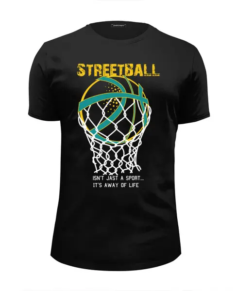 Заказать мужскую футболку в Москве. Футболка базовая Streetball от nova_lada - готовые дизайны и нанесение принтов.