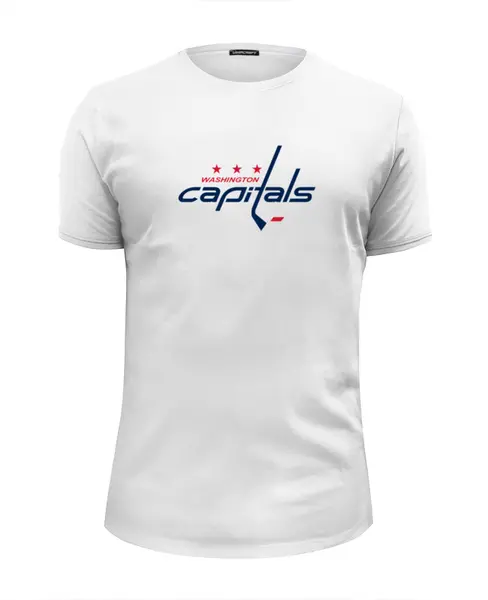 Заказать мужскую футболку в Москве. Футболка базовая Washington Capitals от BURNSHIRTS - готовые дизайны и нанесение принтов.