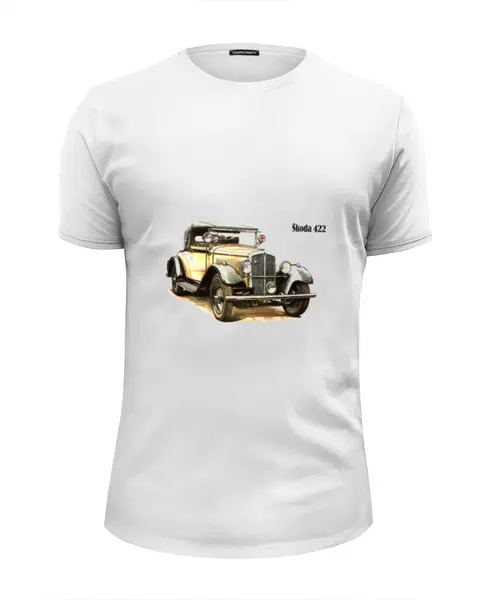 Заказать мужскую футболку в Москве. Футболка базовая Ретроавтомобили 2 от Виктор Гришин - готовые дизайны и нанесение принтов.