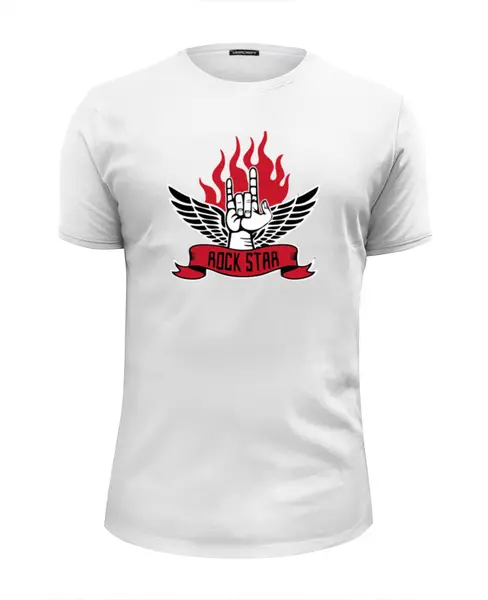 Заказать мужскую футболку в Москве. Футболка базовая Rock star (Рок звезда) от vip9r - готовые дизайны и нанесение принтов.