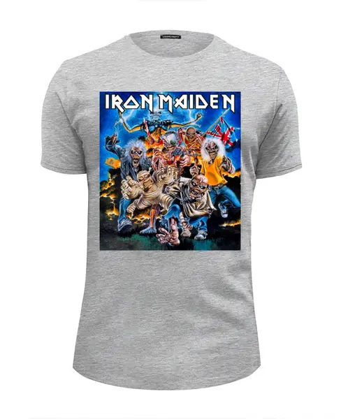 Заказать мужскую футболку в Москве. Футболка базовая Iron Maiden Band от Leichenwagen - готовые дизайны и нанесение принтов.